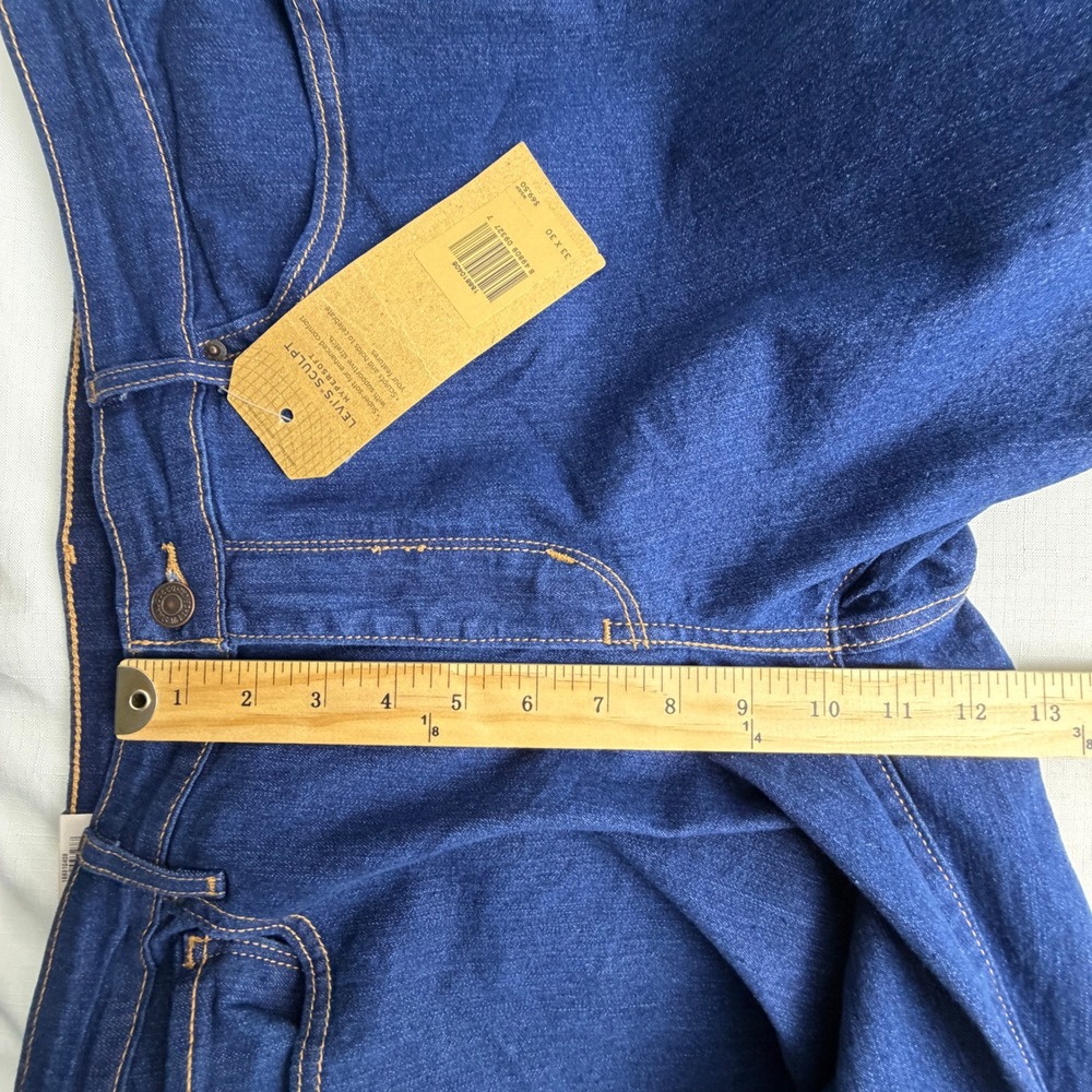 Levi's 711 Skinny Jeans Women 16 (33 x 30) Hypersoft Sculpt Dark Wash Denim - Picture 14 of 16